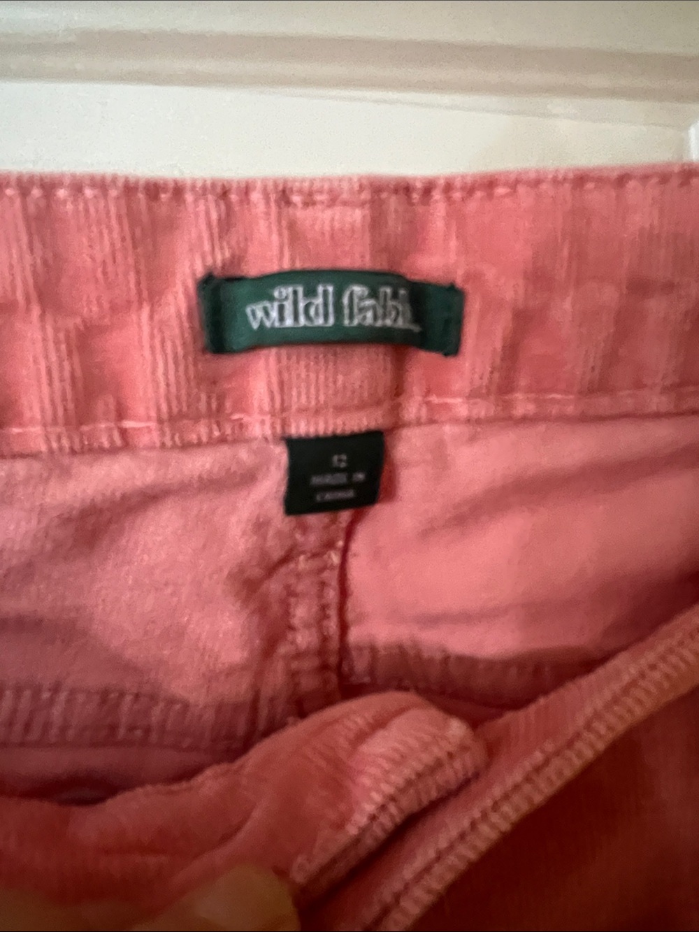 Wild Fable Pink Corduroy Flare Pants Women’s Size 12 Low Rise Stretch Retro Y2K - Picture 8 of 8